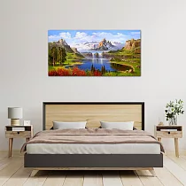 【御畫房】金山聚寶 國家一級畫師手繪油畫60×120cm VF─116 (客製商品)
