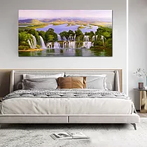 【御畫房】天瀑 國家一級畫師手繪油畫60×120cm VF─118 (客製商品)