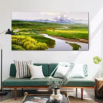 【御畫房】天山牧羊 國家一級畫師手繪油畫60×120cm VF─126 (客製商品)