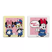【Disney 迪士尼】珪藻土吸水杯墊 派對系列 米奇 米妮 杯墊 珪藻土 (2入/組) (10*10*0.9cm) 搞怪─方