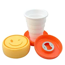 【iSFun】搞怪表情*附開瓶器收納摺疊杯/隨機色