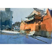 【玲廊滿藝】張宏彬─台南武廟印象25.5x36cm