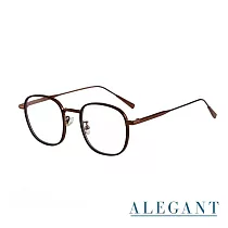 【ALEGANT】韓流復古暖日棕溫莎圈橢圓光學框UV400濾藍光眼鏡
