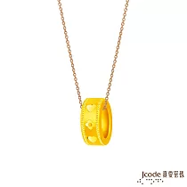 J’code真愛密碼金飾 幸運愛情黃金墜子 送玫瑰鋼項鍊