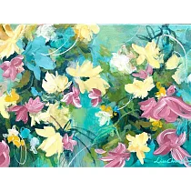 【玲廊滿藝】劉巧玲─沐浴後的花朵24x33cm