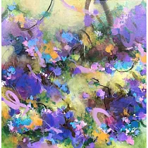 【玲廊滿藝】劉巧玲─陽光灑在紫色小徑上50x50cm