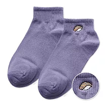【ONEDER旺達棉品】韓系電繡1/2中統羅紋襪 柔棉刺繡襪 台灣製棉襪─ 藍紫(壽司) GK─A305
