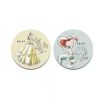 Disney 迪士尼 軟式珪藻土吸水杯墊 插畫公主 杯墊 珪藻土 (2入/組)(10*10*0.5cm) 貝殼玫瑰(圓)