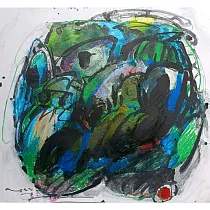 【玲廊滿藝】李坤德─圓形頭像38x34cm