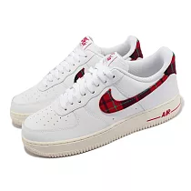 Nike 休閒鞋 Air Force 1 07 LV8 白 紅 格紋 男鞋 AF1 奶油底 仿舊 DV0789─100