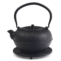 南部名產鐵器─鑄鐵壺附鐵墊(1.5L)葉紋(泡茶壺、煮水壺)