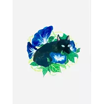 【玲廊滿藝】李喬煒─小黑與牽牛花38x26cm