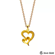 JoveGold漾金飾 滿分愛情黃金墜子 送玫瑰鋼項鍊
