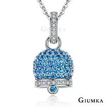 GIUMKA女項鍊925純銀吊墜短鍊平安幸福守護鈴純銀項鍊MNS06021 50cm 藍鋯