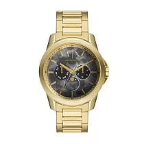 A│X Armani Exchange 迷幻星月三眼計時腕錶─金