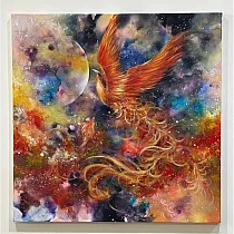 【玲廊滿藝】廖鎵玉─火鳳凰60x60cm