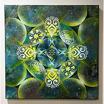 【玲廊滿藝】廖鎵玉─生命之花綻50x50cm
