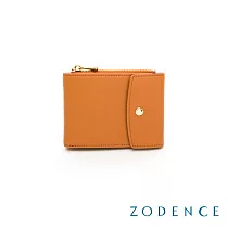 ZODENCE MINA進口牛皮簡式短夾 豔陽橘