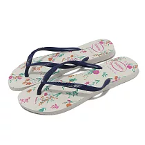 Havaianas 拖鞋 Slim Romance Flip Flops 女鞋 白 藍 花卉 夾腳拖 人字拖 哈瓦仕 41369770052W
