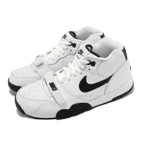 Nike 休閒鞋 Air Trainer 1 男鞋 白 黑 多功能 魔鬼氈 皮革 復古 運動鞋 FB8066─100