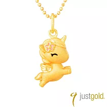 【Just Gold 鎮金店】童話幻獸系列 純金吊墜_花漾(不含鍊)