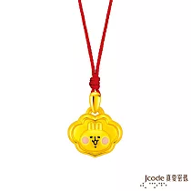 J’code真愛密碼金飾 卡娜赫拉的小動物─平安鎖粉紅兔兔硬金墜子 送紅繩