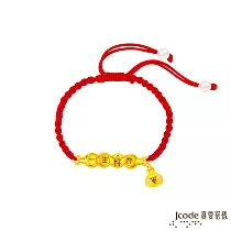 J’code真愛密碼金飾 卡娜赫拉的小動物─一生好命粉紅兔兔硬金編織手鍊(元寶款)