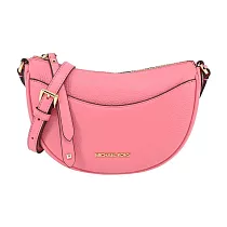 MICHAEL KORS DOVER荔枝紋半月斜背包─ 柚粉