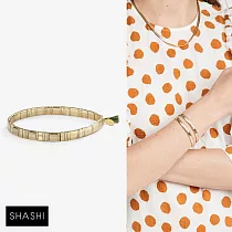 SHASHI 紐約品牌 Tilu Fortnox 簡約金塊手鍊 彈性手鍊 金色