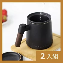 CS22 日式靜謐陶瓷茶水分離泡茶杯禮盒組─2入