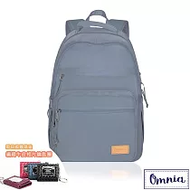 【OMNIA】買就送鑰匙包─輕旅行大容量收納款筆電後背包─ 莫蘭迪灰