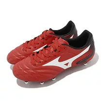 Mizuno 橄欖球鞋 Waitangi II CL 超寬楦 男鞋 紅 白 運動鞋 美式足球 皮革 美津濃 R1GA2001─01