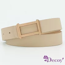 【Decoy】長方金扣*極簡韓版針扣皮帶/ 米