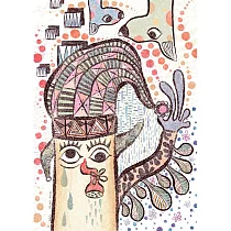 【玲廊滿藝】Kiwi Blue Moon─Fun life (風趣生活)29.7x21cm