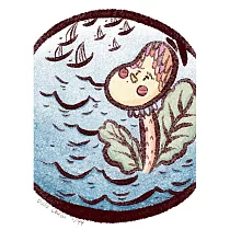 【玲廊滿藝】Kiwi Blue Moon─Looking into the far end (遠望)29.7x21cm