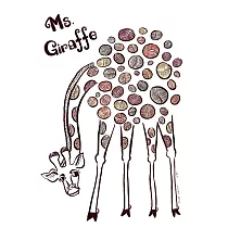 【玲廊滿藝】Kiwi Blue Moon─Ms. Giraffe (親愛的長頸鹿)29.7x21cm