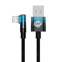 Baseus 倍思 MVP系列2手遊彎頭 Lightning 快充傳輸線2.4A─2米 黑藍