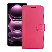 Dapad for 小米 紅米NOTE12 PRO+ 5G 百搭時代多卡式夾層皮套 桃紅色