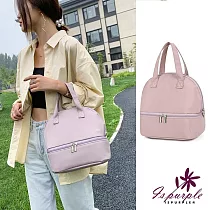 【iSPurple】雙層保冷*貝殼手提媽媽便當包/粉紫