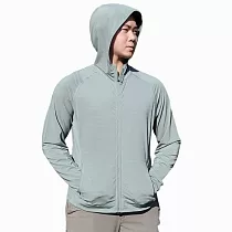 【HAKERS 哈克士】男款 CoolBest透氣快乾連帽外套(防曬外套/吸濕排汗/抗UV/運動外套/登山健行/運動/旅遊) XL 松綠色