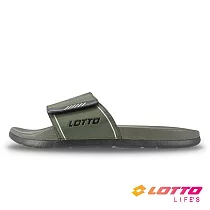 LOTTO 義大利 男 雲端漫步Q彈運動拖鞋─ 26cm 軍綠