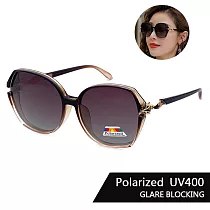 【SUNS】Polarized 時尚精緻狐狸造型 淑女偏光墨鏡 大框顯小臉 S339 輕量/防眩光/抗UV400 蜜茶棕