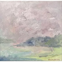 【玲廊滿藝】朱若茵─傍晚的粉色天空30x30cm