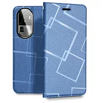 GENTEN for OPPO Reno10 Pro+ 極簡立方磁力手機皮套 藍色