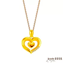 J’code真愛密碼金飾 深情黃金墜子 送項鍊 送玫瑰鋼項鍊
