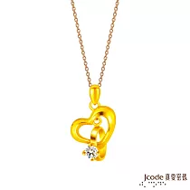 J’code真愛密碼金飾 承諾愛情黃金墜子 送玫瑰鋼項鍊
