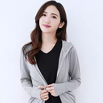 【遊遍天下】女款連帽彈力UPF50+冰絲涼感防曬薄外套 GJ1022 銀灰 2XL 銀灰