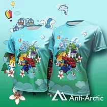 【Anti Arctic】|台灣意象─火車─短袖T恤─兒童─ 120 藍綠