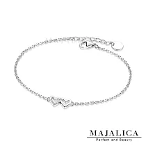 Majalica 925純銀手鍊女款心心相映愛心造型PH8035 17 白鋯手鍊