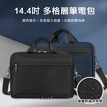 14.4吋 城市行者 商務氣囊抗震手提電腦包 大容量防潑水 肩背休閒筆電包 海軍深藍